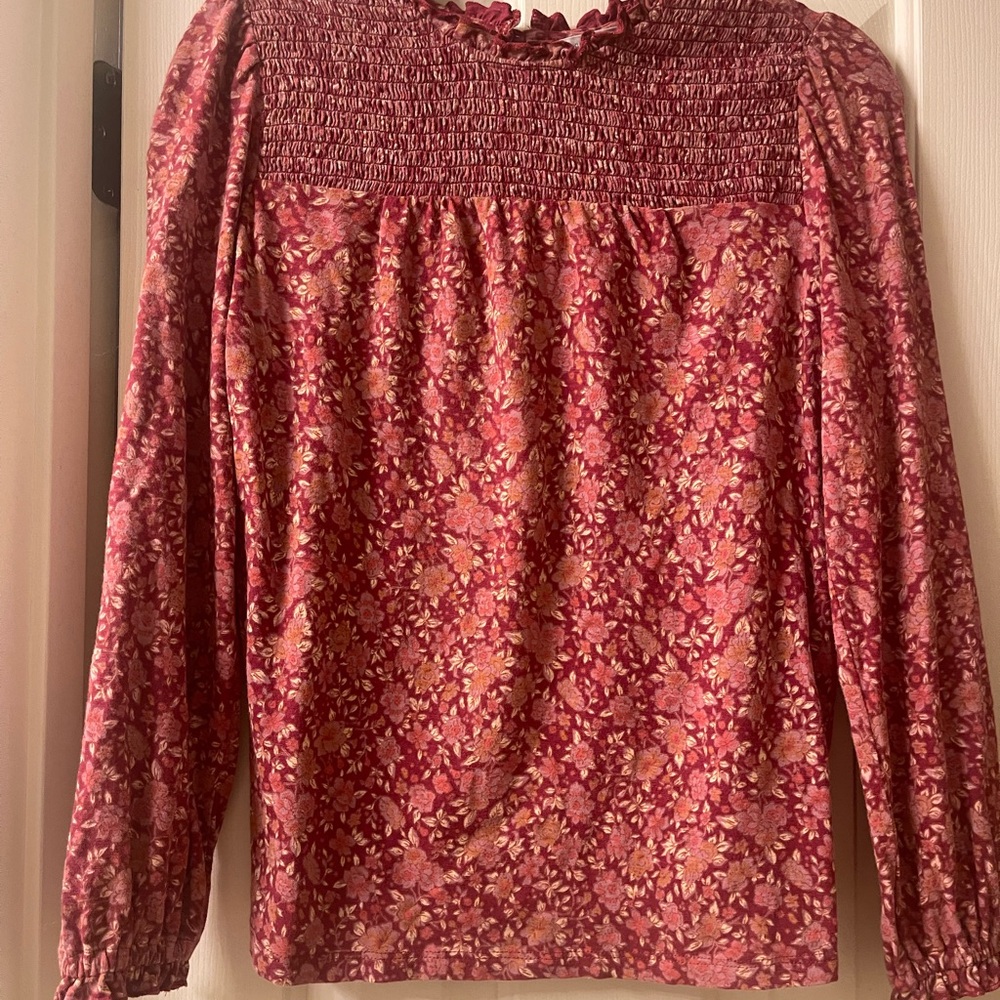 Lucky Brand Red Floral Blouse
